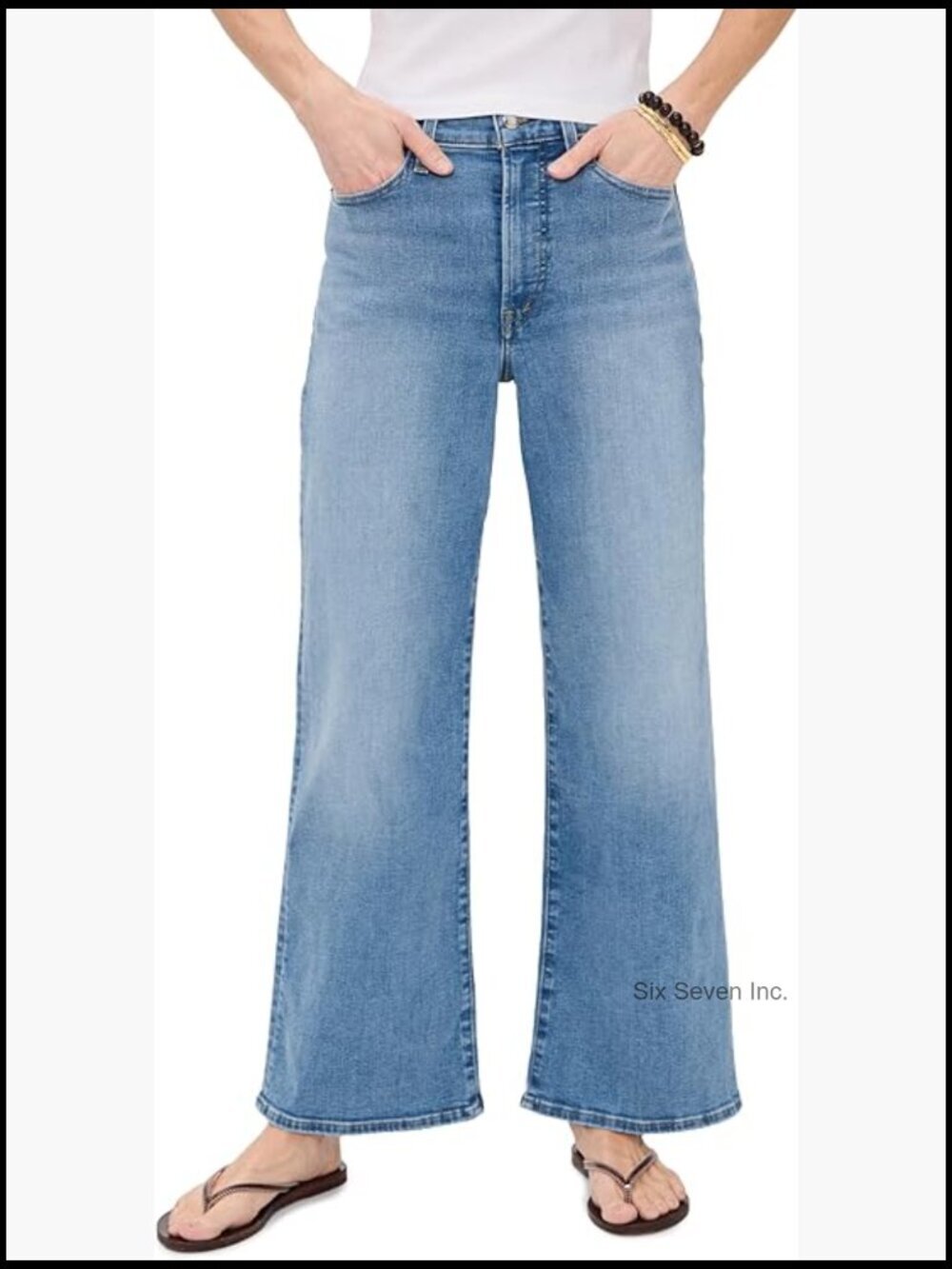 Petite Wide Leg Jeans - Mid-Weight Stretch Denim